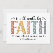 Boho Christian Walk by Faith Bible Verse Floral