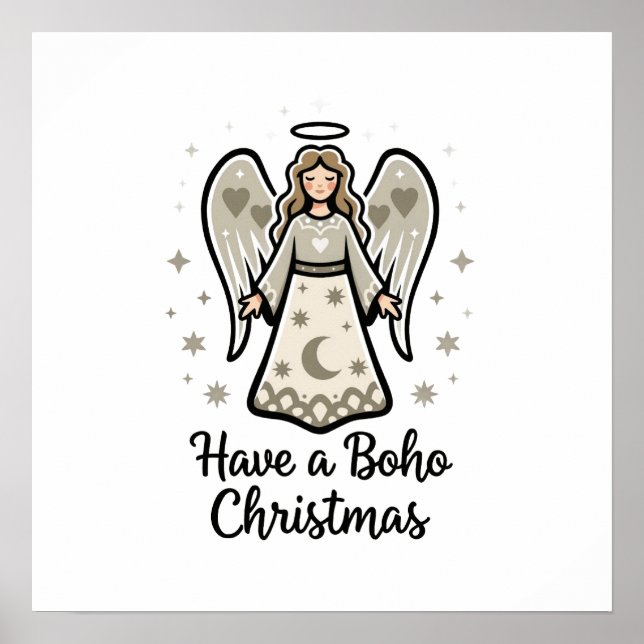 Boho Christmas Angel  Poster (Framsidan)