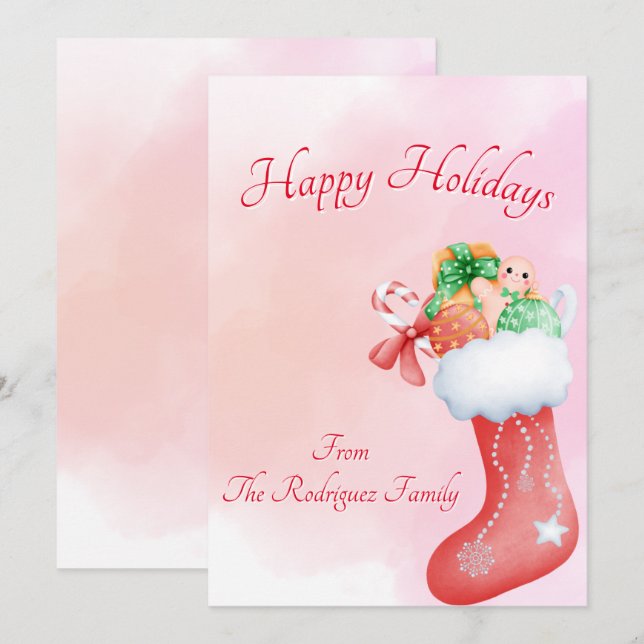 BOHO CHRISTMAS GREETING CARD SPARA DATUMET (Fram/baksida)