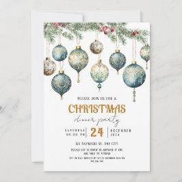 Boho Christmas ornament party Invitation Inbjudningar