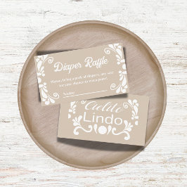 Boho Cielito Lindo Mexican Baby Shower Diaper Tilläggskort