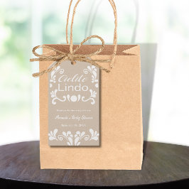 Boho Cielito Lindo Mexican Baby Shower Presentetikett