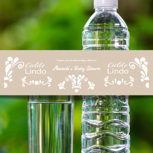 Boho Cielito Lindo Mexican Baby Shower Vattenflaskor Etikett