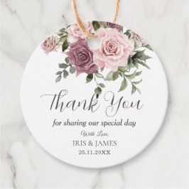 Boho Cinnamon Ro  Rosa Blommigt Bröllop Gåvor Etiketter
