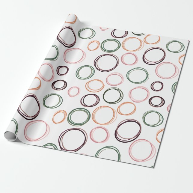 Boho Circles Presentpapper (Utrullad)