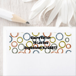 Boho Circles Returadress Etikett