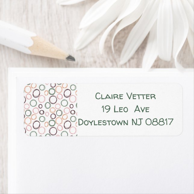 Boho Circles Returadress Etikett (Insitu)