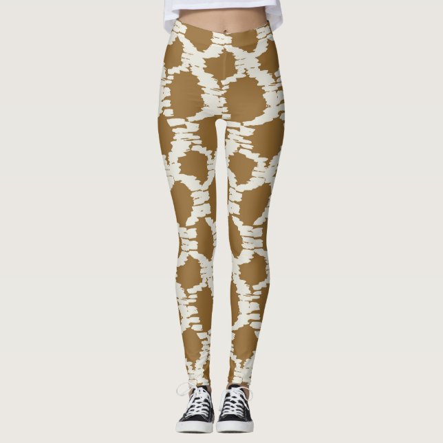 Boho cirklar jordnära toner modern minimalistisk leggings (Framsida)