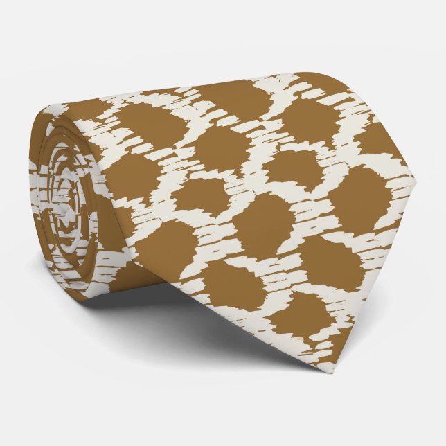 Boho cirklar jordnära toner modern minimalistisk slips (Rullad)