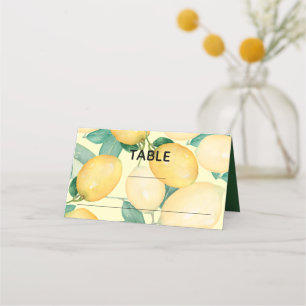 Boho Citron och Grönska Bröllopsplatskort Placeringskort