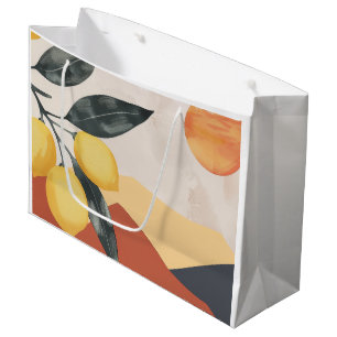 Boho Citronongren med Sol Minimalistisk Abstrakt
