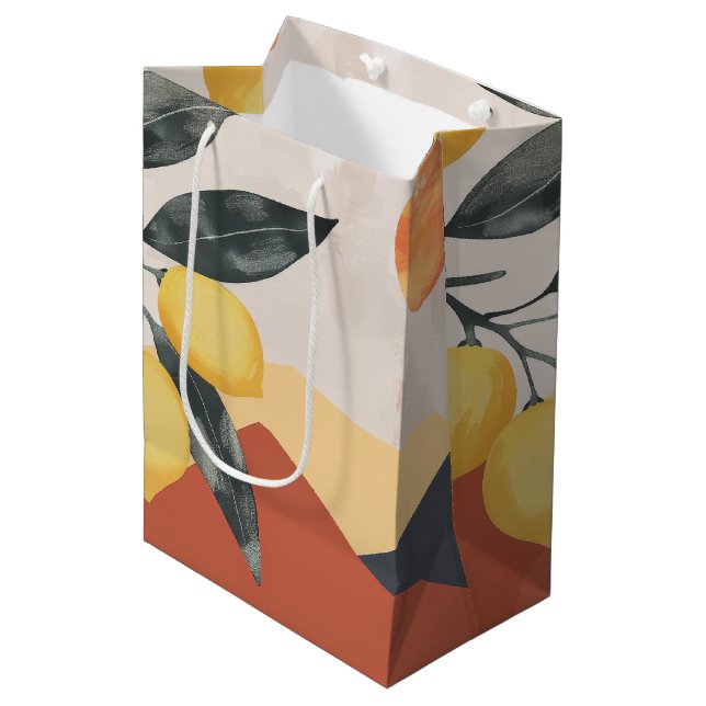 Boho Citronongren med Sol Minimalistisk Abstrakt (Framsidan Vinklad)