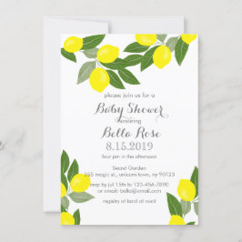 Boho Citrus Lemon Baby Shower-inbjudningar Inbjudningar