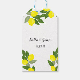 Boho Citrus Lemon Gift Märkres Presentetikett