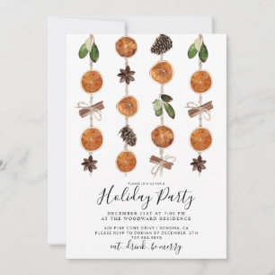 Boho Citrus och Kryddig Julfest Inbjudningar