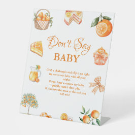 Boho Citrus Orange säg inte baby baby Shower skylt