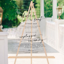 Boho Clear Acrylic Bröllop Seat Unplugged Ceremony