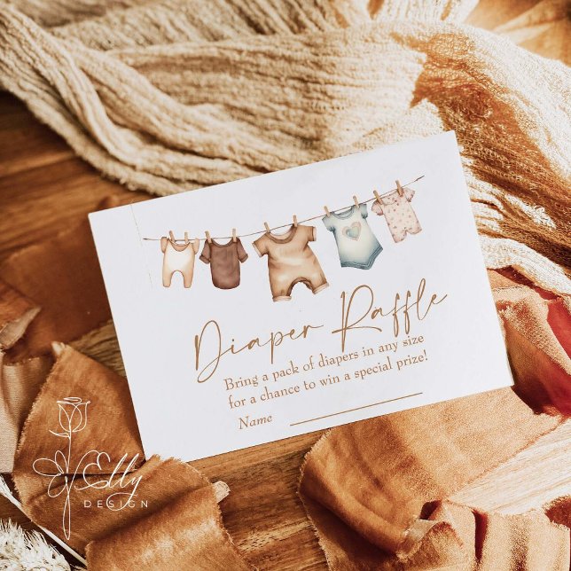 Boho Clothes Baby Shower Diaper Raffle Tilläggskort (Skapare uppladdad)