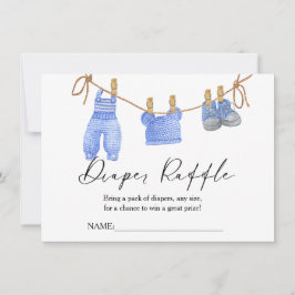 Boho Clothes Daiper Raffle for baby Shower Card Inbjudningar