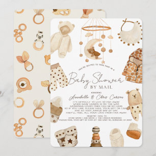 Boho Clothes Nursery Baby Shower by Mail Inbjudningar
