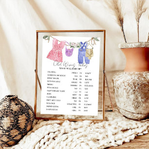 Boho Clothes Old WI ves Tales Baby dusch Game Pos Poster