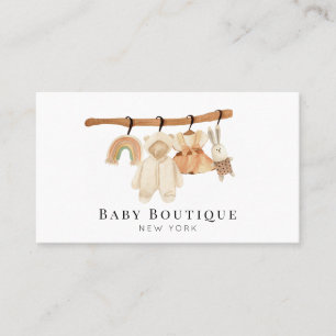 Boho Clotheslin Baby Boutique Social Media Busines Visitkort