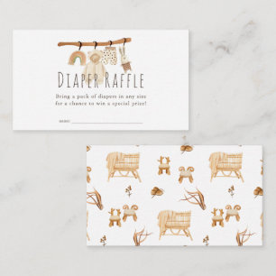 Boho Clothesline Baby Shower Diaper Raffle Biljett Tilläggskort