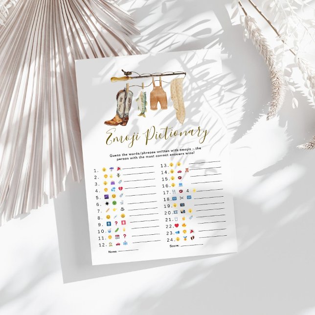 Boho Clothesline Baby Shower Emoji Pictionary Game (Skapare uppladdad)