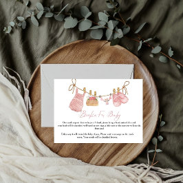 Boho Clothesline bok för baby-visitkort Inbjudningar