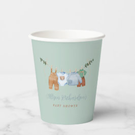 Boho Clothesline Boy Pastel Grönt Papprare kopp