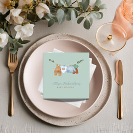 Boho clothesline boypastel grönt Pappersservett