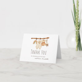 Boho Clothesline Girl Baby Shower Tack Kort