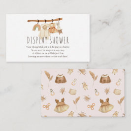 Boho Clothesline Girl Visning Shower Tilläggskort