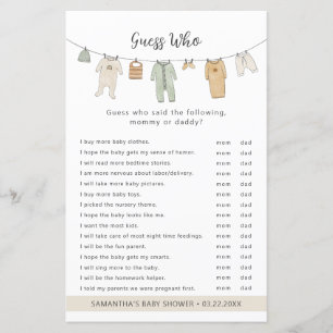 Boho Clothesline gissar Vem babyduschspel