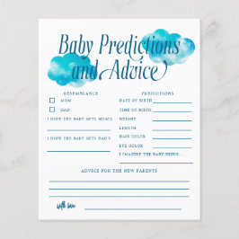 Boho Cloud Boy Baby Predications & Advice Card