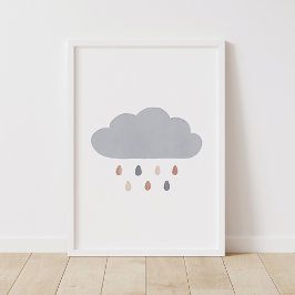 Boho Cloud Neutralt Nursery Decor Poster