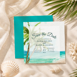 Boho Coastal Beach Bröllop Spara Datum Datumet