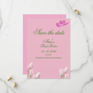 Boho Coastal Cowgirl Sängkammarparty save the date Spara Datumet