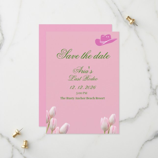 Boho Coastal Cowgirl Sängkammarparty save the date Spara Datumet (Fram/Back In Situ)
