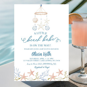 Boho Coastal Little Beach Babe barnomsorgsfest Inbjudningar