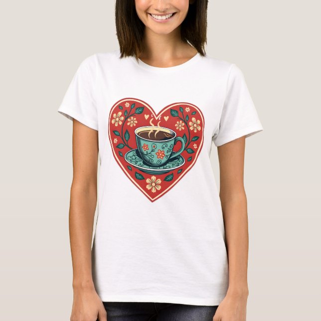 Boho Coffee Älskare T Shirt (Framsida)