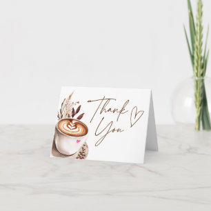 Boho Coffee Bröllopsdusch Tack Kort