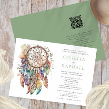 Boho Colorful Dreamcatcher Bohemian Bröllop Sage