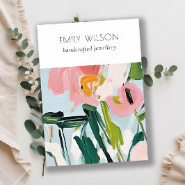 Boho Colorful Painting Blommigt Blank Jewelry Visn Visitkort