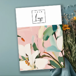 Boho Colorful Rosa Teal Paden Blommigt Haipin Logo Visitkort