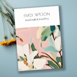 Boho Colorful Rosa Teal Paden Blommigt Necklace Visitkort