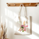 Boho Colorful Watercolor Blommigt Baby Shower Anpa Tygkasse<br><div class="desc">Anpassningsbar för Lila av  för färgämnet Boho Watercolor Blommigt Baby Shower</div>