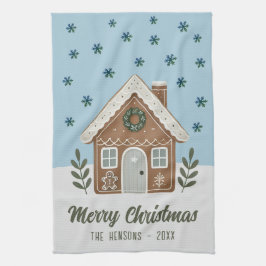 Boho Cookie House Snöflingor Family Kökshandduk