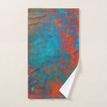 Boho Copper Blue Orange Red Grunge