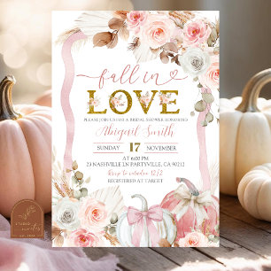 Boho Coquette Rosa Pumpkin Möhippa Inbjudningar